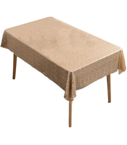 Tovaglia Rettangolare Con Paillettes 3E Home - Oro Rosa 127x203 Cm - Per Feste, Matrimoni E Eventi - 3