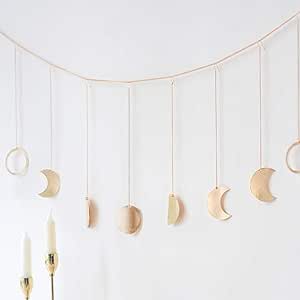 Boho Mondphase Wandbehang Metall - Goldene Mond Girlande Für Astrologie Dekoration