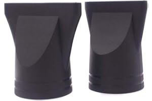 VASANA Lot de 2 buses de sèche-cheveux en plastique noir pour salon et usage domestique - Diamètre extérieur : 4,5 cm