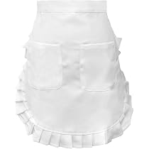 Horolam Dienstmädchen Kostüm-Set – 2-teilig Mit Haube & Schürze, Weiß (für Cosplay, Halloween, Theater)