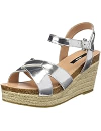 MTNG Lucia, Sandalias con Plataforma para Mujer, Plateado (Infinity Plata), 39 EU
