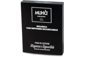 MUHA' | Profumatore Auto Ricarica, Fragranza Fiori di Cotone, Rilascio Graduale di Profumo
