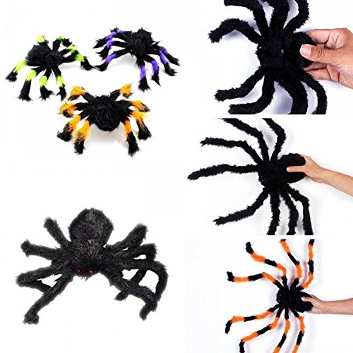 HAPPYQUDA Large Black Spider Halloween Decoration Haunted House Prop Indoor Outdoor Wide 30/75/125cm HAPPYQUDA Large Black Spider Halloween Decoration Haunted House Prop Indoor Outdoor Wide 30/75/125cm