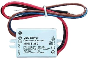 A2ZWORLD Led Driver, konstant ström, 6 W 350mA 9-17V, mini strömförsörjning för LED-remsor, IP65