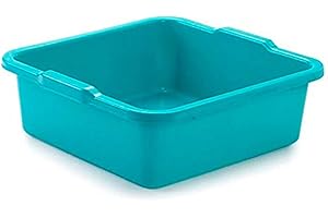 PLASTIC FORTE PlasticForte - Cesta cuadrada para lavar la ropa de la bañera, cesta para lavar platos, coleccionistas, juguetes, almacenamiento (turquesa, 11)