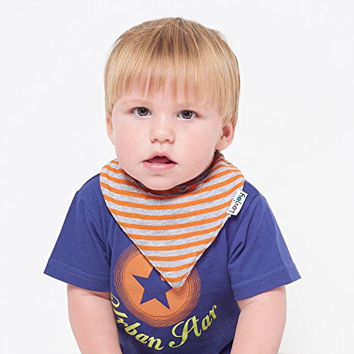 Lovjoy Bandana Geifer Baby Lässig Lätzchen – 5er Pack (Städtisch Stern) – Multicolor Super Absorbent & Soft für ultimativen Komfort mit Druckknöpfen – abwaschbar – Wasserdicht vlies Auskleidung für 0-3 Jahre – Netter Baby-Geschenk für Jungen und Mädche - 3