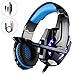 Produktbild Mbylxk PS4 Gaming Headset Kopfhörer 3,5 mm mit Mikrofon für PS4, Xbox One, PC, teilweise auch Smartphones Schwarz + Blau
