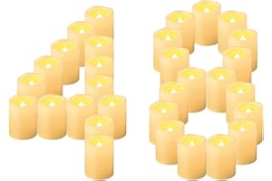 CANDLE IDEA Velas votivas LED sin llama, paquete de 48, 1.5x2 pulgadas, funciona con pilas, luces de té eléctricas parpadeantes sin llama, Navidad, decoraciones de Halloween