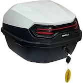 WHEELIE XT08-W 32 Litre Motosiklet Arka &Ccedil;anta Beyaz Parlak Su Ge&ccedil;irmez ABS Top Case &Ccedil;ift Kilitleme &Uuml;niversal