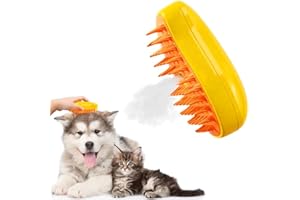MERRWON Cat Steam Brush, Steamy Cat Brush - 3 In1 Cat Steamy Brush Spritz Defur Comb for Cats, Steam Pet Brush for Cats Dog Steamy Brush Pro Cat Steamer Brush for Removing Tangled and Loosse Hair Rechargeable