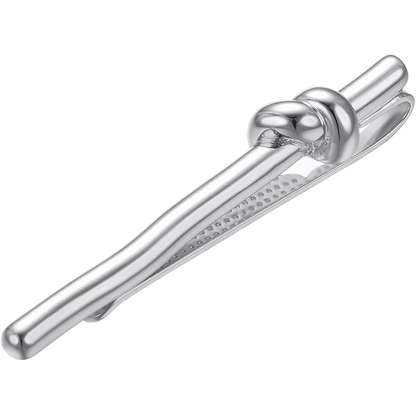 Molain Set di 4 fermacravatta da uomo, in argento, classici, per cravatte normali, fermacravatta, adatti per anniversario di matrimonio, affari