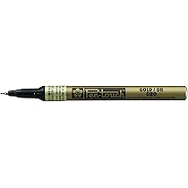 Sakura Pen-Touch Fine Permanent Marker Set - 4 Metallic Colors (Gold, Silver, Copper, White)