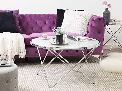Preisvergleich Produktbild Beliani Couchtisch Weiss / Chrom Meridian