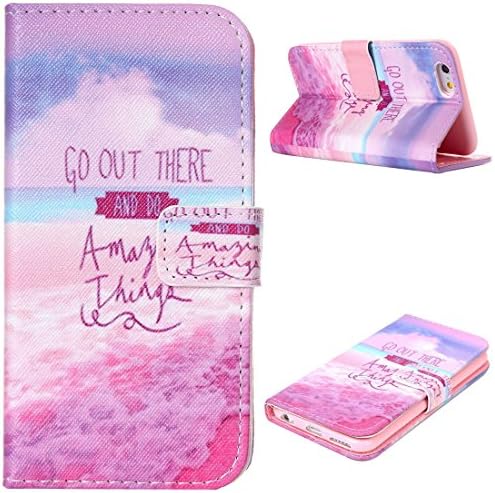 RoseMann PU Leather Stand Flip Wallet Case Cover with Magnetic Clasp and Credit Card Slots for Apple iPhone 6/iPhone 6S