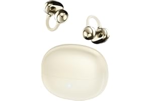 Ucani Clip on earbuds, Open Clip-On Earphones Open Ear Headphones, ‌HiFi Music‌ 360° ACS, With ENC Crystal Clear Calls, Wireless Headphones Bluetooth-5.4 Compatible iOS Android, 65H Playtime, white