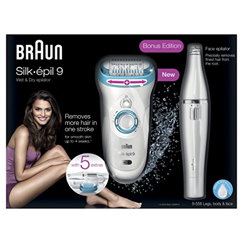 Braun Silk-épil 9 kabelloser Epilierer 9-558, 5-teilig, mit Gesichtsepilierer - 5