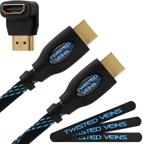 Twisted Veins HDMI Cable, 4.5m (15 ft), Premium HDMI Lead Type High Speed with Ethernet, Supports HDMI 2.0b 4K 60hz