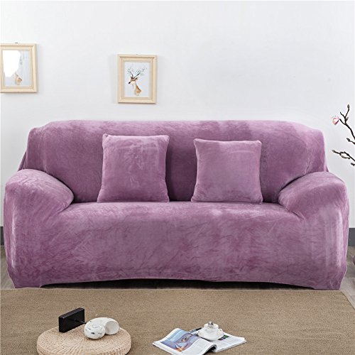 Stretch Sofahusse Sofabezug Sesselbezug Sofaüberwurf Armchair Cover für 1/2 Sitzer LianLe (2 Sitzer 145-185cm, LeichtLila) - 3