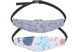 Tomedeks 2 Packs Child Seat Headrest,Car Seat Head Support for Kids,Baby Car Accessories,Adjustable Head Seat Strap Baby Belt Support Headband Baby Head Support Car Seat for Baby Sleep(A)