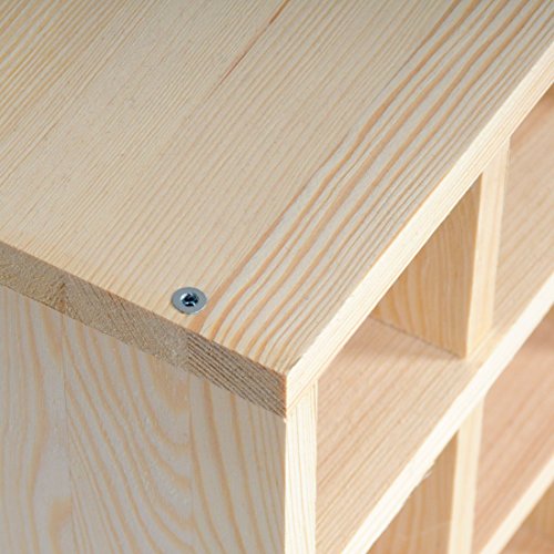 Weinregal / Flaschenregal System CUBE 52, Modul „Karo“ für 25 Fl., Holz Kiefer natur, stapelbar / erweiterbar – H 52 x B 52 x T 25 cm - 4