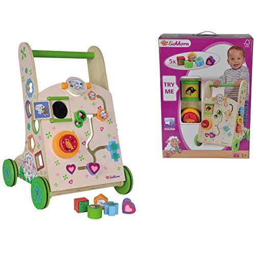 Baby Spiel- und Lauflernwagen Schaf, hochwertiges Holz, 35×51 cm – Spielwagen Lauf Wagen Lernwagen Lauflernhilfe Motorik Spielzeug - 2