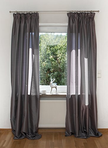 Tilldekor ausziehbare Gardinenstange FORMENTOR, edelstahl optik, Ø 16/19 mm, 1-Lauf, 200 – 350 cm, inkl. Trägern und Ringen - 4