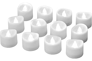 LED Kerzen, eLander LED Tee Lichter flammenlose Kerzen mit Timer, Automatikmodus: 6 Stunden an und 18 Stunden aus, 3.2x3.6 cm, (12 Stück, Kalt-weiß)