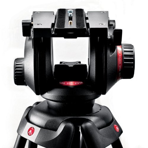 Manfrotto 504HD-546BK - Kit de vídeo (trípode 546B, estabilizador de Media Altura), Negro