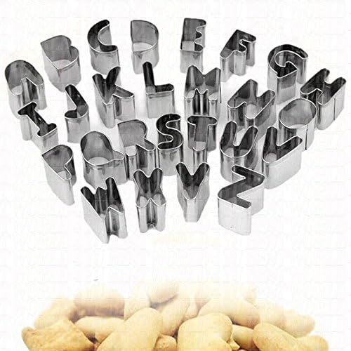 Alphabet Letter Fondant Icing Larger Cutter Set 26 Piece Cake Decorating Mold (Stainless Steel Letter)