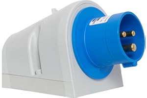Brennenstuhl Spina CEE a Parete a 3 Poli, Spina Industriale a Muro 230V/16A, Ideale per Utilizzo Esterno e Interno, Cantieri, Industria, IP44, 16A