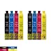 Produktbild DOREE 8 x Compatible XL Ink Cartridges for Epson WorkForce WF 2660DWF 2650DWF 2630WF 2540WF 2530WF 2520NF 2510WF Epson T1626 T1621 2010W T1622 T1623 T1624 16XL for 2 x Black 2 x Blue 2 x Red 2 x gelb
