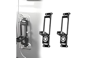 BrightFootBook Pedale Pieghevole in Lega di Alluminio,per Jeep Wrangler JK-JL, per Portiera Auto,2-Black