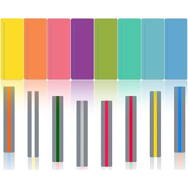 Règle-guide De Lecture Colorée – 7 Signets Pour Enfants, Aide à La Dyslexie Et Concentration - 8