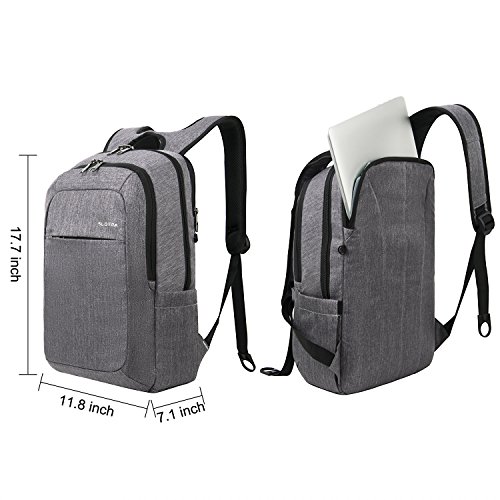Slotra Laptoprucksack USB-Ladeanschluss Business 15 6 Zoll Slim Backpack Schule Outdoor Resien leichtgrau 