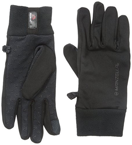 Manzella Men's Power Stretch Ultra Touch Tip Gloves, Black, Medium/Large by Manzella
