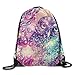 Produktbild Unisex Drawstring Bags Galaxy Cool Owl Art Portable Backpack Travel Yoga Runner Daypack Shoe Bags