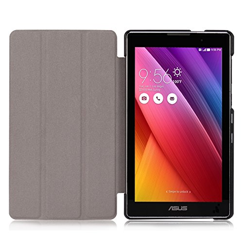 ASUS ZenPad C 7.0 Hülle – MoKo Ultra Slim PU Leder Tasche Schutzhülle Schale Smart Case mit Auto Sleep/Wake up Funktion und Standfunktion für ASUS Zenpad C 7.0 Z170C / Z170CG 7″ Tablet-PC, Schwarz - 3