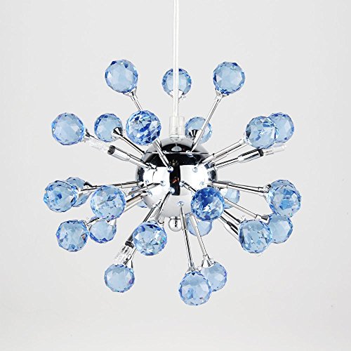 Preisvergleich Produktbild Modern Neuheit Pendelleuchte Blau Kristall Kronleuchter Zuhause Beleuchtung Vorrichtung Dekoration Wohnzimmer Esszimmer Schlafzimmer, D22cm * H30cm, 6 * 20W * G4