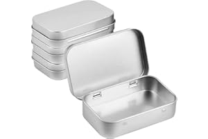 Helweet Metall-Aufbewahrungsbox, 4 Stück Tragbare Mini-Silberne Metallbox für Süßigkeiten, Schlüssel, Ohrringe und Mehr