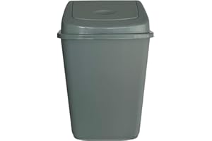 VTL® 60 Litre Silver Plastic Swing Bin Durable For Kitchen And Home Waste