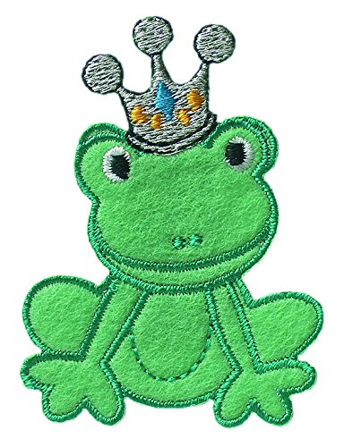 Mono-Quick 311 Aufbügelbilder Frösche Set, 6 teilig, Froschmotive 5,0 x 4,0 cm bis 7,5 x 12,5 cm Filz, Satin, Stickerei - 3