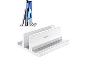 ‎VAYDEER VAYDEER Pionowy stojak na laptopa, oszczędność miejsca, pionowy stojak 3 w 1, do pozycjonowania pionowego, kompatybilny z MacBook Air, MacBook Pro, iPad, tabletami notebookami do 17,3", biały