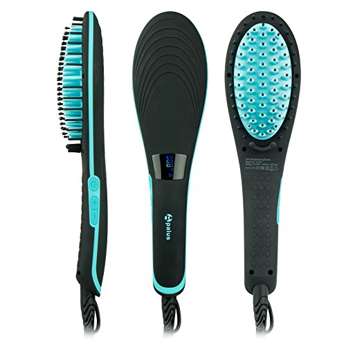 Apalus® Ionen Glättungsbürste, Glätteisen Bürste Zum Glätten Von Locken, Feuchtigkeitsspendende Ionen Stylingbürste Zum Glätten Von Langen Haaren Und Kurzen Haaren (Schwarz) - 6