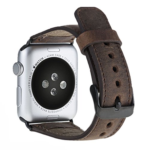 Solo Pelle Apple Watch Series 1 & 2 „Watch“ Leder Armband Uhrenband mit passendem Uhrenadapter Connector Erstatzband Strap - 2