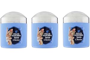 Paglieri Felce Azzurra Talco Classico con Piumino - Polvos corporales clásicos con esponjas, 250 g, 3 unidades