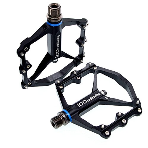 Mountainbike Pedale, Rennrad Aluminiumlegierung Plattform Pedale für Stadt/Rennrad/Mountainbike (MTB)/BMX, Fahrradpedal mit 9/16" CNC Edelstahl Spindel, iParaAiluRy