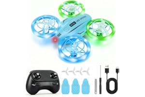TOSZOLY Mini Drone para Niños, Mini Drone con Luces de Colores, con 3 Batterie, Capriole a 360, Niños y Principiantes, Ideal para Interiores y Exteriores