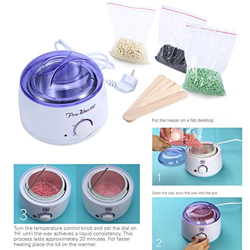 Wax Warmer Hair Removal, 500ml Black Wax Beans Adjustable Electric Temperature Wax Heater + Hard Wax Beans Tool Kits… - Image 6