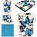 Produktbild Lenovo Tab 4 8 Hülle,Alfort Lenovo Tab 4 8 Schutzhülle, Simulations-Retro-Ledertasche Flip Wallet Lederhülle Elegant Design Premium PU Leder Hohe Qualität Tasche Case Cover Kasten Abdeckung Wallet für Lenovo Tab 4 8 Smartphone Funktion Standfunktion Unterstützte Telefone und Magnetverschluss ( Blau Schmetterling )