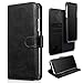 Produktbild zanasta Echt Ledertasche Apple iPhone X Abnehmbare Lederhülle (2in1) Echt Leder Tasche Hülle Premium Schutzhülle Flip Case mit Klappverschluss (Magnet) und 3 Kartenfächer Schwarz
